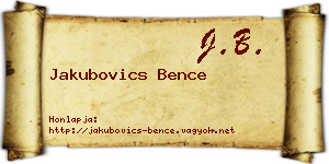 Jakubovics Bence névjegykártya