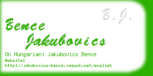 bence jakubovics business card